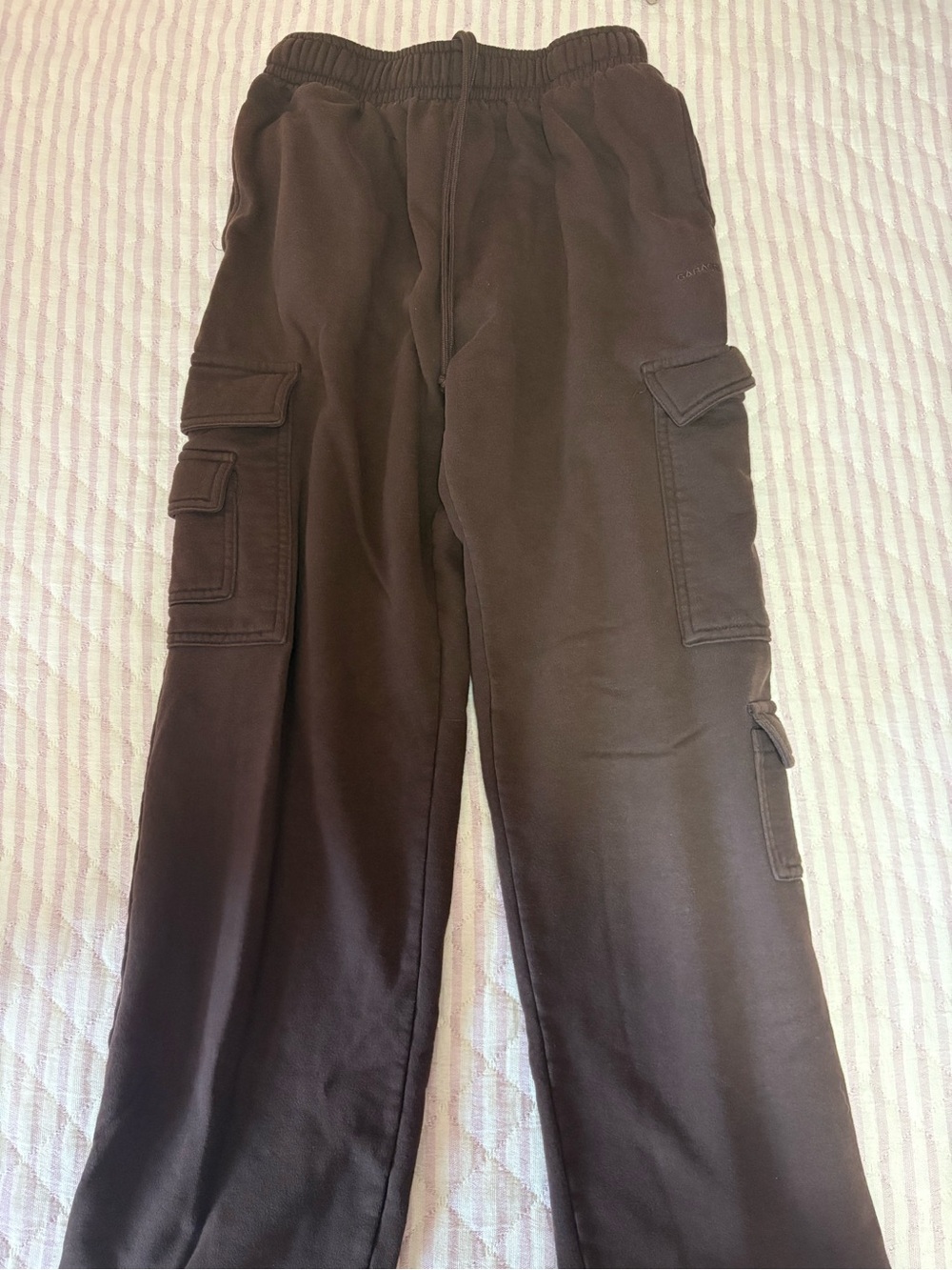 Garage Fleece Cargo Baggy Sweatpants Brown